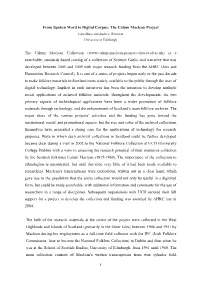 From Spoken Word to Digital Corpus: the Calum Maclean Project The