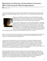 Maintaining the Relevance of International Journalism – BBC's
