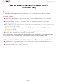 Mouse Arv1 Conditional Knockout Project (CRISPR/Cas9)