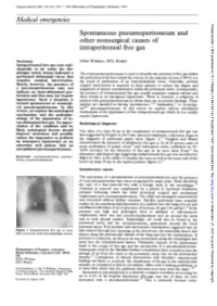 Spontaneous Pneumoperitoneum and Intraperitoneal Free