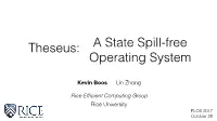 Theseus: a State Spill-Free Operating System