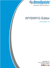 WYSIWYG Editor OU Campus V10