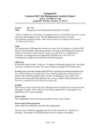 Assignment: Common MGT 360 Management Analysis Report Wayne.Smith@Csun.Edu [ Updated: Tuesday, January 13, 2015 ]