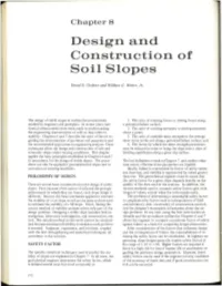 Design and Construction of Soil Slopes