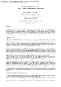 Electroactive Polymers in Space: Design Considerations and Possible Applications