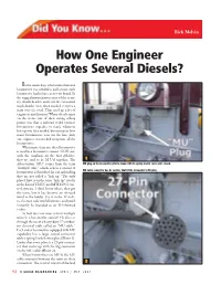 How One Engineer Operates Several Diesels?