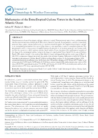 Mathematics of the Extratropical Cyclone Vortex in the Southern