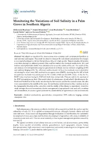 Monitoring the Variations of Soil Salinity in a Palm Grove in Southern Algeria