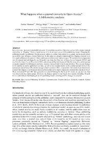 What Happens When a Journal Converts to Open Access? a Bibliometric Analysis