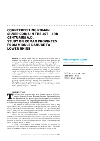 3Rd Centuries Ad Study on Roman Provinces from Middle Danube To