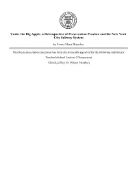 A Retrospective of Preservation Practice and the New York City Subway System
