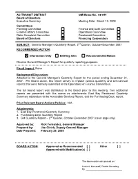 AC TRANSIT DISTRICT GM Memo No. 08-044 Board of Directors Executive Summary Meeting Date: March 12, 2008