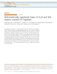 Astrometrically Registered Maps of H2O and Sio Masers Toward VX Sagittarii