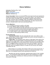 Dance Syllabus