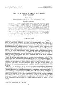 Early History of Fourier Transform Spectroscopy