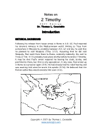 Notes on 2 Timothy 202 1 Edition Dr
