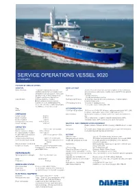 Service Operations Vessel 9020 Standard