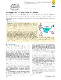 Binding Modes and Metabolism of Caffeine