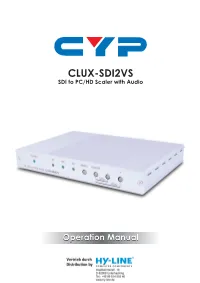 CLUX-SDI2VS SDI to PC/HD Scaler with Audio