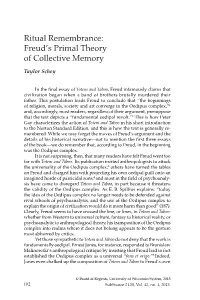 Ritual Remembrance: Freud's Primal Theory of Collective Memory