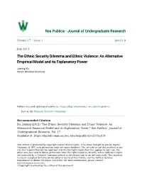 The Ethnic Security Dilemma and Ethnic Violence: an Alternative Empirical Model and Its Explanatory Power