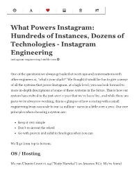 What Powers Instagram: Hundreds of Instances, Dozens of Technologies Instagram Engineering