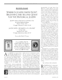 WHERE IS JOSEPH SMITH NOW?: Bolder Scale to Articulate Who Joseph Smith Jr