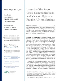 Crisis Communications and Vaccine Uptake in Fragile African Settings