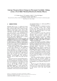 Entropy Measures Detect Changes in Movement Variability: Sliding Across a Novel Slide Vibration Board in Ice Hockey Players