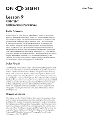 Lesson 9 CONTENT: Collaborative Portraiture