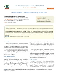 Managing Postoperative Astigmatism in Cataract Surgery: a Short Review