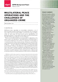 Multilateral Peace Operations and the Challenges of Organized Crime