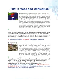 Part 1:Peace and Unification