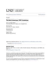 The Non-Consensus 1992 Consensus