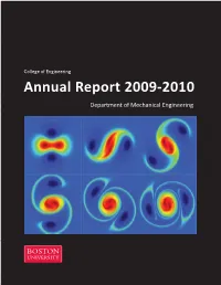 Annual Report 2009-2010 Department Administration and Committees3 Highlights6 Department of Mechanical Engineering Faculty Awards13