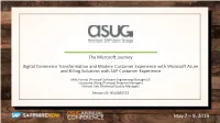 Digital Commerce Transformation and Modern Customer Experience with Microsoft Azure and Billing Solutions with SAP Customer Experience