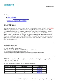 FASTA Format 1.0.1 EXAMPLE FASTA FILE 2 Graphical Sequence Manipulation