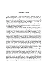 Holocauststudies 2017 02 Form the Editor.Indd