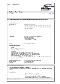 N-Heptane (Pure Grade) Version 1.9 Revision Date 2020-05-20