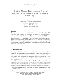 Relating Natural Deduction and Sequent Calculus for Intuitionistic Non-Commutative Linear Logic