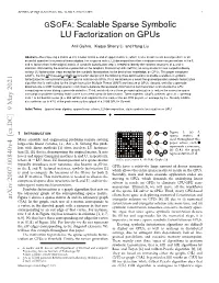 Scalable Sparse Symbolic LU Factorization on Gpus