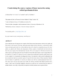Constraining the Source Regions of Lunar Meteorites Using Orbital Geochemical Data