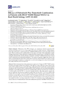 Efficacy of Dabrafenib Plus Trametinib Combination in Patients