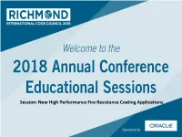 New High Performance Fire Resistance Coating Applications