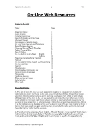 On-Line Web Resources