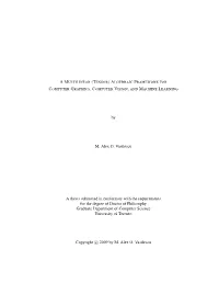 Tensor)Algebraic Frameworkfor Computer Graphics,Computer Vision, and Machine Learning