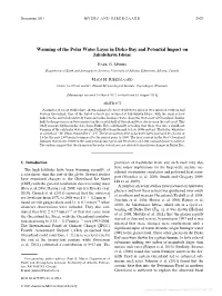 Warming of the Polar Water Layer in Disko Bay and Potential Impact on Jakobshavn Isbrae