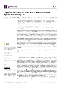 Cognitive Flexibility and Inhibition in Individuals with Age-Related Hearing Loss