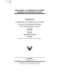 Fema Housing: an Examination of Current Problems and Innovative Solutions