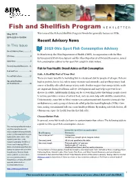 Fish and Shellfish Program Newsletter – May 2019